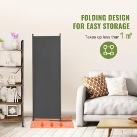 Vevor Raumteiler Trennwand 4-teiliger Paravent Stellwand, faltbarer Sichtschutz für Büro Schlafzimmer Esszimmer Arbeitszimmer Balkon, Raumtrenner freistehend (56 x 45 x 172,5 cm), Grau