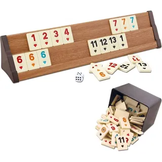 STAR V.I.P Holz Wooden Rummy Set VIP OKEY mit Melamin Steine AHSAP OKEY TAKIMI