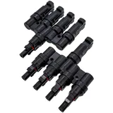 1 Paar Solar Y-Verteiler 4-fach Photovoltaik 1000V DC 30A IP67-40...+125°C Stecker Buchse