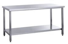 GastroHeld Gastro Table de travail ECO en inox avec étagère basse 12 x 7