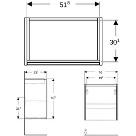 Geberit Renova Compact Waschtischunterschrank, 1 Tür, 504084DB1,