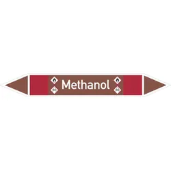 Rohrleitungskennzeichen Methanol - 187x26 mm Folie selbstklebend