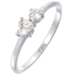 Elli Herz Zirkonia Symbol Verlobung 925 Silber 58 Damen 