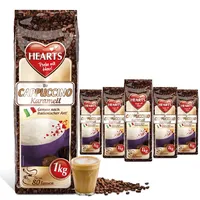 HEARTS Cappuccino Karamell 5 x 1kg Familiepackung Instant Kaffee Pulver  löslich