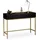 Relaxdays Konsolentisch, 2 Schubladen, Sideboard Flur, Wohnzimmer, Ablagetisch Holzoptik, HBT 80x110x40 cm, schwarz/gold