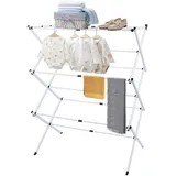 Haloyo® Faltbarer, Ausziehbarer Wäscheständer, Freistehend, Für Drinnen Und Draußen, 75 X 40 X 105 Cm, Weiß