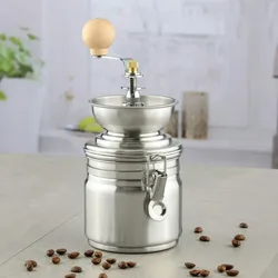 EDELSTAHL Kaffeemühle Kaffee Mühle Muehle mit Keramik-Kegelmahlwerk Bohnenmahler