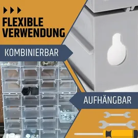 GarPet Sortimentskasten erweiterbar 16 Fach Sortierkasten Schubladen Organizer Kleinteilemagazin Sortimentsboxen