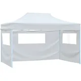 vidaXL Faltbares Partyzelt 3 x 4,5 m inkl. Seitenteile weiß
