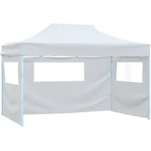 vidaXL Faltbares Partyzelt 3 x 4,5 m inkl. Seitenteile weiß