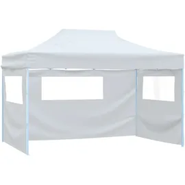 vidaXL Faltbares Partyzelt 3 x 4,5 m inkl. Seitenteile weiß
