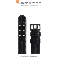 Hamilton Leder Khaki Aviation Band-set Leder-schwarz-22/22-xs H690.766.301 - schwarz
