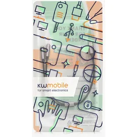 kwmobile USB C Kopfhörer Splitter für USB C Headphone / Headset USB C Adapter USB-C auf Klinke Audio Kabel Splitter aus Nylon Schwarz
