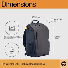 HP Laptop-Rucksack Travel Kunstfaser schwarz/grau 18,0 l bis 39,6 cm (15,6 Zoll)