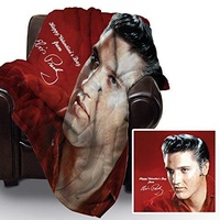 Fleece-Decke mit Elvis-Bild und Aufschrift „Happy Valentines Day“