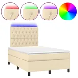vidaXL Boxspringbett 120 x 200 cm Creme
