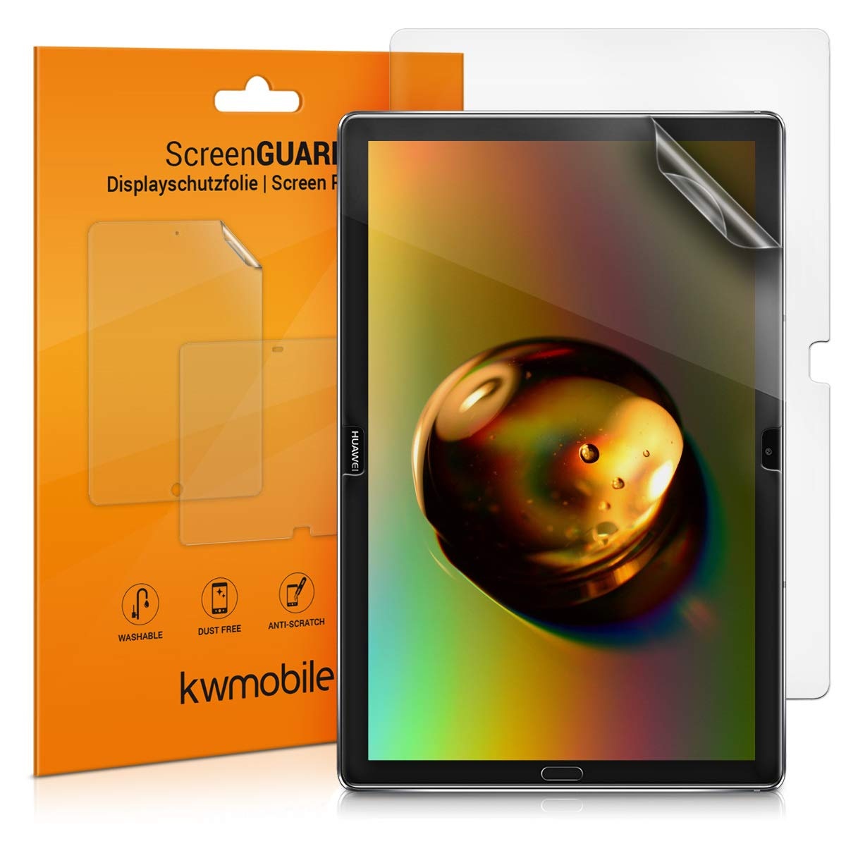 kwmobile 2X Tablet Schutzfolie kompatibel mit Huawei MediaPad M5 Lite 10 Folie - Full Screen Protector - Tablet Displayfolie entspiegelt