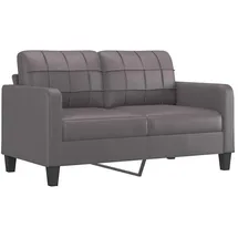 vidaXL 2-Sitzer-Sofa Grau 140 cm Kunstleder