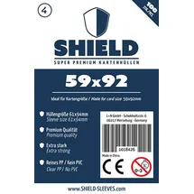 happyshops Shield 4 - 100 Super Premium Kartenhüllen für Kartengröße 59 x 92 mm