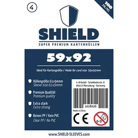 happyshops Shield 4 - 100 Super Premium Kartenhüllen für Kartengröße 59 x 92 mm