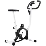 vidaXL Heimtrainer mit Gurtwiderstand LCD-Computer Hometrainer Cardio Ergometer Fitness Bike Fahrrad Trimmrad Fahrradtrainer Schwarz