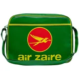 LOGOSHIRT Schultertasche "Air Zaire", Damen, Gr. B/H/T: 40cm x 30cm x 40cm, grün (grün, gelb), Lederimitat, bedruckt, mehrfarbig, Taschen Schultertasche, mit Air Zaire-Frontdruck