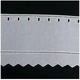 SCHÖNER LEBEN. Meterware Bistrogardine Scheibengardine Meterware weiß mit Stickerei Höhe:27cm, Stickerei/Stickstoff, bestickt weiß