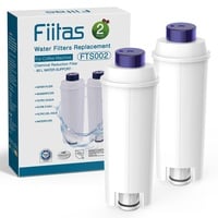 Fiitas DLSC002 Filter für Delong hi Kaffeemaschine, Entkalker kompatibel mit De Longhi Serie Magnifica S, ECAM, ESAM, ETAM (2 Stück)