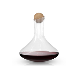 Intirilife Karaffe, Glas Karaffe mit 1.8 Liter für Rotwein - Bleifreies Kristallglas Dekanter Mundgeblasen Weinbelüfter Weinkaraffe beige