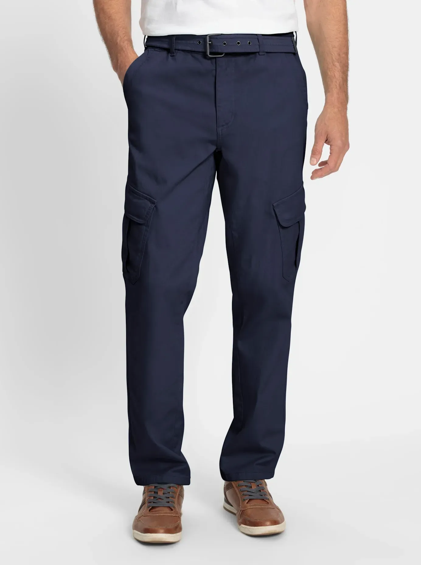 Cargohose CATAMARAN, Herren, Gr. 54, Normalgrößen, blau (marine), 98% Baumwolle, 2% Elasthan, unifarben, lang, Hosen Cargohose