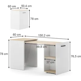 Vicco Schreibtisch Adam 60 x 150,2 cm