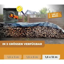 Rainexo Abdeckplane 150g/qm, 1,5x12m, gr/bl