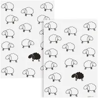Kracht Frottier-Geschirrtuch 2er-Pack Baumwolle Schafe Größe 45x70 cm