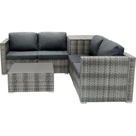 MONSTER SHOP Rattan Modular Gartenmöbel 6-tlg. grau