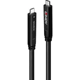 Lindy USB 3.2 Gen 1 & DP 1.4 Typ C Hybrid Cable 10 m USB 3.0 USB 3.1 Gen1) USB-C® Stecker, USB-C® Stecker 10.00m Schwar