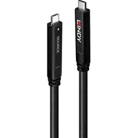 Lindy USB 3.2 Gen 1 & DP 1.4 Typ C Hybrid Cable 10 m USB 3.0 USB 3.1 Gen1) USB-C® Stecker, USB-C® Stecker 10.00m Schwar