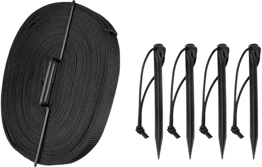 Funtec Beach Basic Courtline 8x16m mit Kunststoffheringen Tor Schwarz