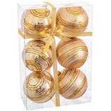 BigBuy Christmas Weihnachtskugeln Gold Kunststoff Spirale 8 x 8 x 8 cm (6 Stück)