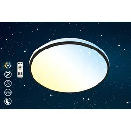 Briloner Led Deckenleuchte Dimmbar Cct Memoryfunktion Sternenhimmel 24w Schwarz Briloner