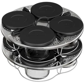 Moulinex Set mit 8 Gläsern, stapelbar, Cookeo, Deckel, Vorspeisen, Joghurt und Desserts, XA6140E0