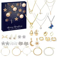 trends for living Schmuck-Adventskalender Adventskalender-Überraschungsbox mit Ohrringen, Halskette und Armband (24-tlg)
