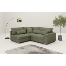 Mr. Couch Ecksofa MR. COUCH "Hilla L-Form, bis 140 kg belastbar", grün (stripes 8641 grün), B:227cm H:68cm T:190cm, Stripes (92% Polyester / 8% Nylon), Sofas, Ecksofa, mit Taschenfederkern, wahlweise mit Bettfunktion