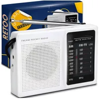Retoo Tragbares Radio FM AM Mini Taschenradio Kopfhöreranschluss 3,5mm Radio (AM, FM, Widerstandsfähigkeit, Mobilität, Dualband-Unterstützung, Universeller) weiß