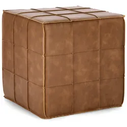 Pouf Larisa aus Kunstleder, Cognac