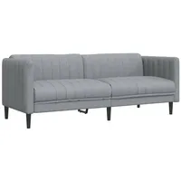 vidaXL Sofa 3-Sitzer Hellgrau Stoff