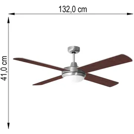 V-Tac Deckenventilator 132 cm Deckenventilator Silber