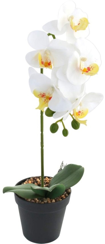 K ̧nstliche Orchidee Weiss im Topf Hˆhe 40 cm Kunstblume Pflanze