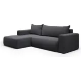 petits-meubles Eckcouch 3-Sitzer Dunkelgrau