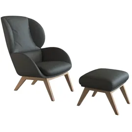 flexlux Ohrensessel »Adria« Stil & Komfort, organische Form, Fuß Eiche grau