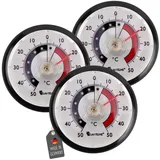 3 Stück Kühlschrank Thermometer Set Selbstklebend Weiß Analog Gefrierscharank